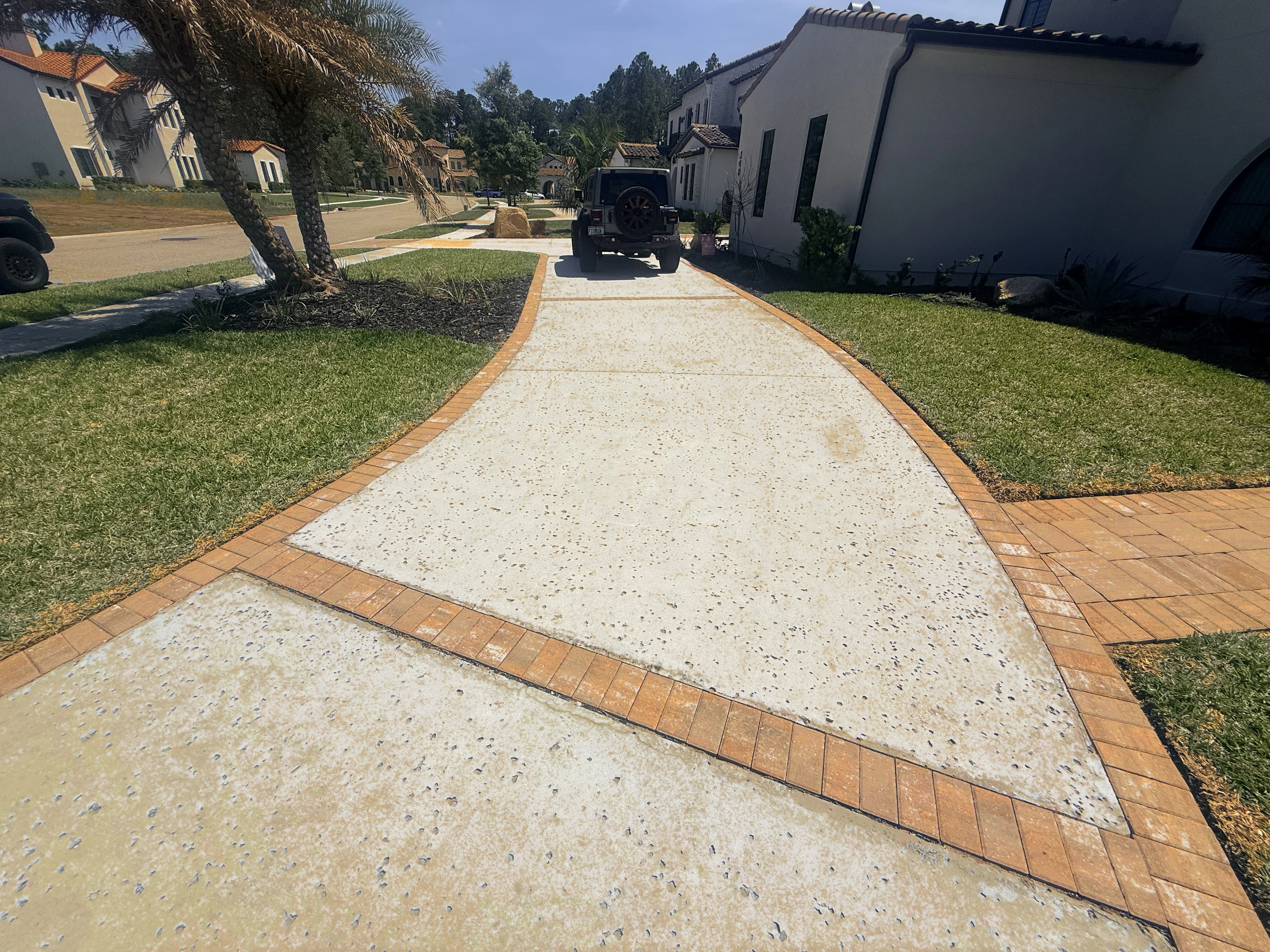 Preview of front walkway after color-enhancing restoration